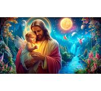 Religión de Jesús 1000 Piezas Puzzle para Adultos Juego Educativo relajación Juego Familiar Divertido & desafiante para Adultos y niños de 12 años y más 38x26cm/1000pcs