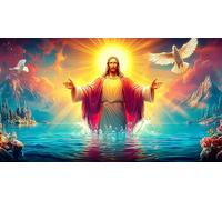 Religión de Jesús 1000 Piezas Puzzle para Adultos y niños de 12 años y más Papel Reciclado Juego Familiar Divertido & desafiante 38x52cm/1000pcs