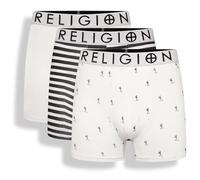 Religion - Paquete de 3 calzoncillos boxer de algodón para hombre - Ropa interior suave, sin etiquetas, transpirable con cintura elástica - Tallas S a XXL, L
