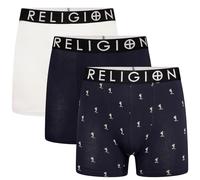 Religion - Paquete de 3 calzoncillos boxer de algodón para hombre - Ropa interior suave, sin etiquetas, transpirable con cintura elástica - Tallas S a XXL, XL