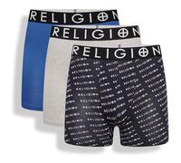 Religion - Paquete de 3 calzoncillos boxer de algodón para hombre - Ropa interior suave, sin etiquetas, transpirable con cintura elástica - Tallas S a XXL, M