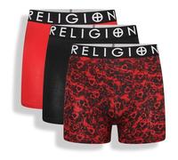 Religion - Paquete de 3 calzoncillos boxer de algodón para hombre - Ropa interior transpirable, suave y sin etiqueta, con cintura elástica - Tallas S a XXL, XXL
