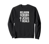 Religión Scrubs Jesús sana audaz mensaje de fe cristiana Sudadera