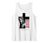 Religiosa Cristiana Fe Jesús Cruz Salvación Estética Camiseta sin Mangas