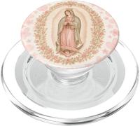 Religiosa Virgen María Guadalupe Fe Católica Flor Rosa PopSockets PopGrip para MagSafe