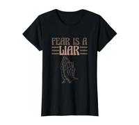 Religioso Diciendo Cristianismo Fe El Miedo católico es un mentiroso Camiseta gráfica económica, Mujer, Negro, S