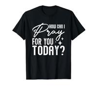 Religioso Diciendo Cristiano católico ¿Cómo Puedo Orar por ti Camiseta gráfica económica, Hombre, Negro, M