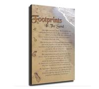Religious Gift Idea - Footprints in the Sand Poster, Uplifting Bible Verse Art Print for Home, Office, Church(Unframed,08x12inch(20x30cm))