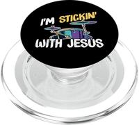 Religious I'm Stickin' with Jesus Drums Sticks Drummer Gift PopSockets PopGrip para MagSafe