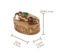Religious Jewelry Storage Box Sleeping St Joseph Statue Resin Decorative Figurine Home Decor for Office Car Desktop New