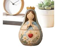 Religious Keepsake Box - Virgin Mary Jesus Catholic Decor, Jewelry Containe