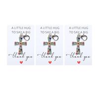 Religious Keychain | 3 Pieces Floral Rhinestones Religious Keyring Charm | Cross Keychain Bulk For Office Home School Party Birthday Christmas