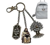 Religious Keychain Inspirational Gospel Scripture Keyring Jesus Bible