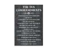 Religious Wall Art The Ten Commandments Thou Shalt Have No Other Gods Before Me Biblical Scripture Poster Church Decor(Unframed,16X24inch(40X60cm))
