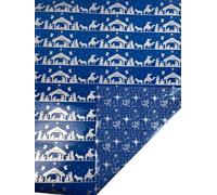 Religious Wrappers - Papel de regalo religioso de doble cara de Navidad azul y plateado - 100 m² festivo para las vacaciones - Hermoso diseño para celebrar el verdadero significado de la Navidad