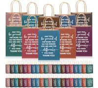 ReliThick 100 bolsas de regalo de agradecimiento a los empleados, bolsas de papel de agradecimiento a granel con texto en inglés "May You Be Proud of the Work", regalos de agradecimiento inspiradores