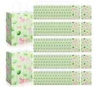 ReliThick 80 bolsas de regalo de papel con lazo de limón verde con asas, bolsas de regalo para fiestas de regalo para mujeres y niñas, lindas frutas temáticas de cumpleaños, baby showers, suministros