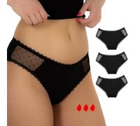 Relixa Ropa interior menstrual Calzoncillos menstruales Calzoncillos para mujer y niña, 3 Negro Encaje, M