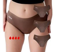 Relixa Ropa interior menstrual de períodos fuertes calzoncillos para mujer y niña de períodos bragas menstruales ropa interior menstrual para mujer, ropa interior menstrual, hipster, 3 marrón, XL