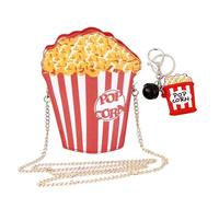RELKLYU 1 Bolsa De Cadena De Palomitas De Maíz Y 1 Llavero De Palomitas De Maíz, Bolso Creativo De Cuerpo Cruzado, Linda Bolsa De Cuerpo Cruzado Personalizado.