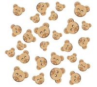 RELKLYU 160 Piezas De Botones De Oso De Madera, Animales De Dibujos Animados Simples Y Lindos, Hebillas Decorativas De Ropa Interesantes, Accesorios De Costura De Ropa De Ropa De Ropa De Bricolaje.