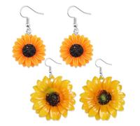 RELKLYU 2 Pares De Pendientes De Girasol, Pendientes De Diseño Creativo, Pendientes Acrílicos, Aretes Divertidos, Accesorios De Ropa.
