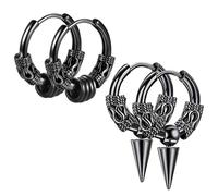 RELKLYU 2 Pares De Sementales Retro, Tachuelas De Estilo Punk, Pernos De Personalidad De Moda, Pernos De Acero Inoxidable, Joyas Góticas.