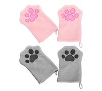 RELKLYU 2 Pares De Toallas De Estilo De Guante De Mascotas, Toallas Absorbentes, Toallas De Limpieza De Mascotas, Suministros De Baño De Mascotas, Toallas Suaves para Mascotas.