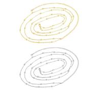 RELKLYU 2 Piezas De Cadena De Cintura con Bordes Cruzados, Cadena De Cintura Simple Y Versátil, Decoraciones Corporales, Joyas para Mujeres, Accesorios De Ropa (Oro, Plata).