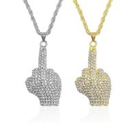 RELKLYU 2 Piezas De Collares Personalizados De Moda, Collares De Hip-Hop, Joyas Punk, Accesorios De Ropa, Collares De Diamantes.