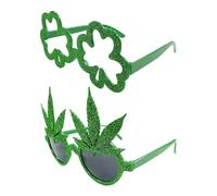 RELKLYU 2 Piezas De Gafas De Plástico Verde, Accesorios Creativos Y Divertidos De Actuación Divertida, Universal para Hombres Y Mujeres, Decoración De La Fiesta De Carnaval.