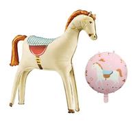 RELKLYU 2 Piezas De Globos De Pony Tridimensionales, Globos para Fiestas Infantiles, Globos Decorativos De Dibujos Animados, Accesorios para Fiestas Navideñas.