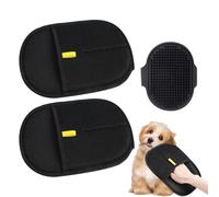 RELKLYU 2 Piezas De Guantes De Depilación Y 1 Pieza De Cepillo De Silicona, Suministros De Aseo para Mascotas, Herramientas De Limpieza De Cabello, Accesorios para Mascotas.