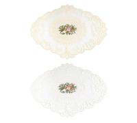 RELKLYU 2 Piezas De Manta Bordada De Encaje, Manta Vintage, Decoraciones De Mesa De Comedor, Mantel Individual De Patrones Florales, Accesorios para El Hogar.