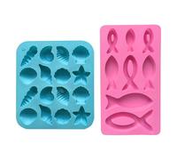 RELKLYU 2 Piezas De Molde De Pescado Pequeño, Moho Lindo, Molde De Silicona, Utensilios De Cocina, Accesorios para Hornear, Pueden Hacer Chocolate, Galletas Y Gelatina.