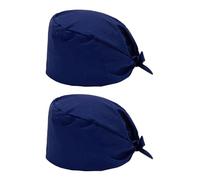 RELKLYU 2 Piezas De Sombrero De Doctor Azul, Color Sólido Simple, Encaje Ajustable, Universal para Hombres Y Mujeres, Tapa De La Bolsa De Enfermería, Accesorios De Ropa Quirúrgica.