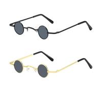 RELKLYU 2 Piezas Mini Gafas Redondas, Gafas De Sol Retro, Accesorios De Disfraces, Accesorios De Juego De Roles.