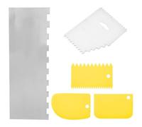 RELKLYU 2 Piezas Raspador De Acero Inoxidable Y Raspador De 3 Piezas, Herramientas De Pastel De Bricolaje, Accesorios para Hornear, Suministros De Cocina, Herramientas De Diseño De Estilo Pastel.