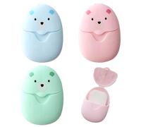 RELKLYU 3 Cajas De Rodajas De Jabón De Osos, Rodajas De Jabón Portátiles, Suministros De Viaje, Rodajas De Jabón para Lavado A Mano, Productos De Cuidado Personal.