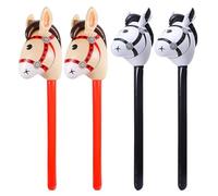 RELKLYU 4 Piezas De Palos Inflables En Forma De Caballo, Juguetes para Niños, Accesorios De Roles, Juguetes Inflables para Niños, Suministros para Fiestas.