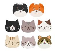 RELKLYU 6 Piezas De Montañas De Gatito Y 2 Piezas De Posavasos para Cachorros, Montañas Rusas De Silicona De Dibujos Animados, Posavasos No Deslizantes, Lindas Posavasos De Animales.