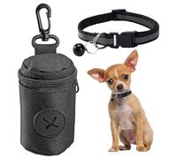 RELKLYU Bolsa De Basura De 1 Pieza Bolsa De Almacenamiento Y Collar De 1 Pieza, Suministros para Exteriores para Mascotas, Dispensador De Bolsas De Baño, Bolsa De Almacenamiento Portátil.