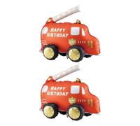 RELKLYU Globos De Camión De Bomberos 3D De 2 Piezas, Forma Tridimensional Llamativa, Material Duradero, Fugas No Fáciles, Decoración Festiva, Decoración De Fiestas.