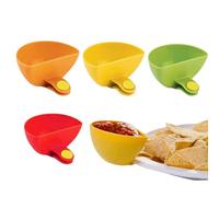 RELKLYU Tazón De Inmersión De Clip De 4 Piezas, Tazón Creativo, Herramientas De Cocina, Plato De Condimento De Plástico, Accesorios para La Bandeja De Comedor.