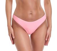 RELLECIGA bañador Braguita brasileña Bikini para Mujer Rosa Claro S
