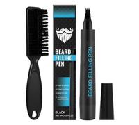 Rellenador De Barba Para Hombres | Color Natural De Relleno Para Bigote | Lápiz Para Barba En Color Negro | Para Maquillaje, Cosméticos, Barbero, Bigote, Uso Diario y Cejas