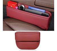 Relleno de huecos para asientos de coche. for Ford Edge 2015 2016 2017 2018 2019, Seat Storage Box Leakproof PU Leather Car Console Side Pocket Accessories(A-red)