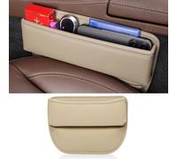 Relleno de huecos para asientos de coche. for Ford Edge 2015 2016 2017 2018 2019, Seat Storage Box Leakproof PU Leather Car Console Side Pocket Accessories(D-beige)