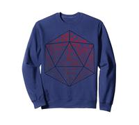 Relleno de Iconos de Dungeons & Dragons D20 Sudadera, Unisex para Adultos, Azul Marino, XL
