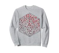 Relleno de Iconos de Dungeons & Dragons D20 Sudadera, Unisex para Adultos, Gris Jaspeado, M